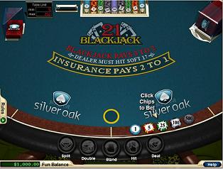 Silver Oak Blackjack Table